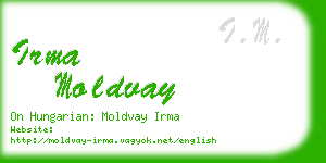 irma moldvay business card